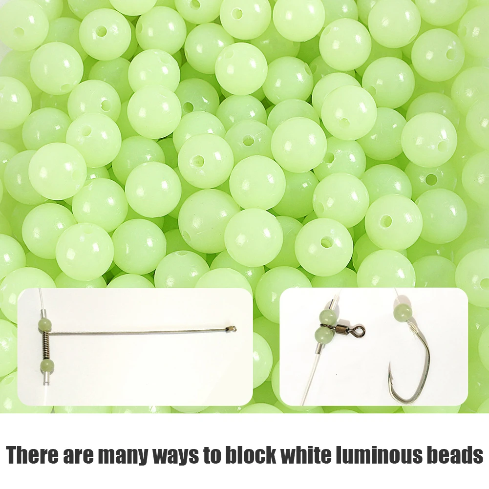 100 шт./лот Рыболовные Поплавки бусины светящиеся шарики для ночной рыбалки