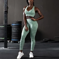 women camo seamless fitness high waist yoga set push up workout sports leggings gym cloth yoga bra