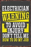 electrician warning metal sign tin sign tin plates wall decor room decoration retro vintage for art man cave cafe pub home club
