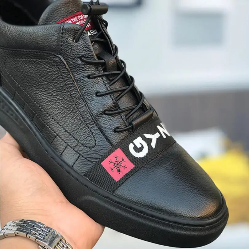 Мужская обувь на плоской подошве CS811 черная повседневная спортивная шнурках для