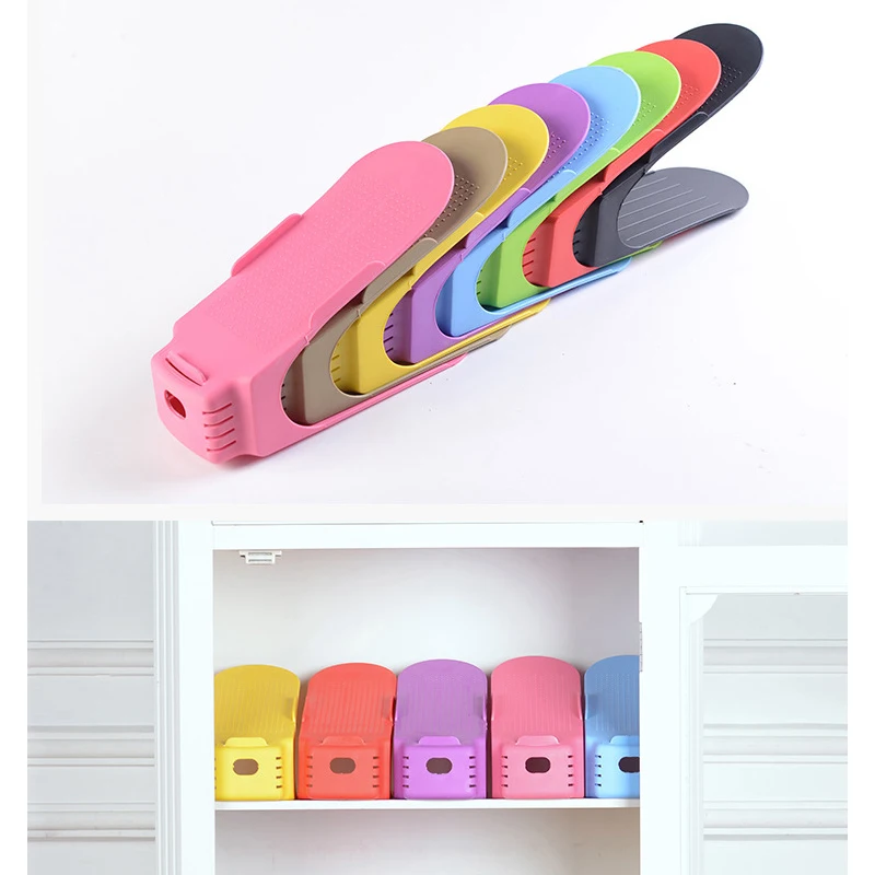 

8pc Shoe Organizer Modern Double Cleaning Storage Shoes Rack Living Room Convenient Shoebox Space Saver Plastic Shelf for Sandal
