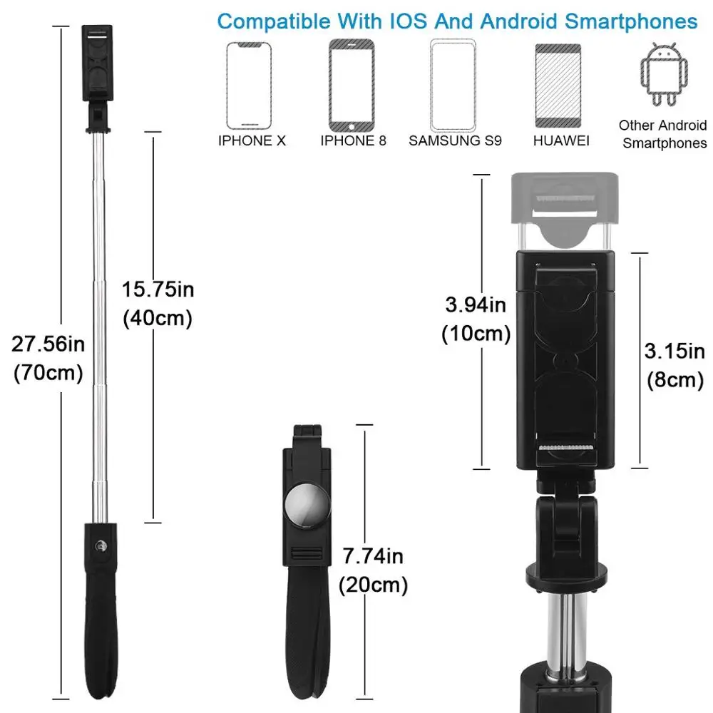 Селфи палка штатив с пультом дистанционного управления 3 в 1 Bluetooth селфи выдвижной