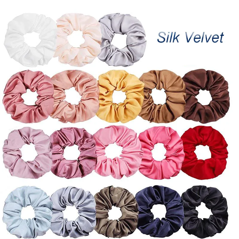 Женский атласный обруч для волос однотонный Шелковый бархатный эластичный 30