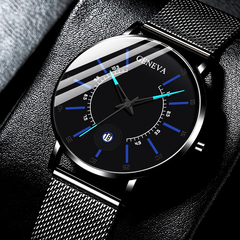 

Men Watches 2021 Luxury Fashion Mens Business Watch Ultra Thin Thin Stainless Steel Mesh Belt Quartz Wrist Watch Reloj Hombre