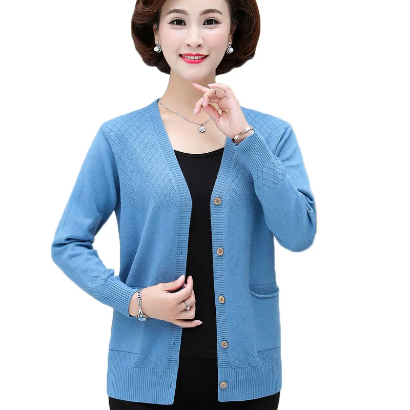 Женский кардиган с V-образным вырезом тонкая трикотажная куртка длинным рукавом