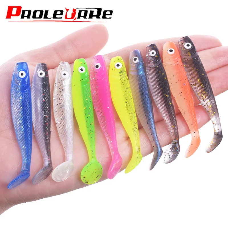 

10Pcs/Lot Easy Shiner Silicone Soft Bait 65mm 2.1g Double Colors Artificial Fishing Lure Tackle Carp Bass Jig Wobblers Swimbaits