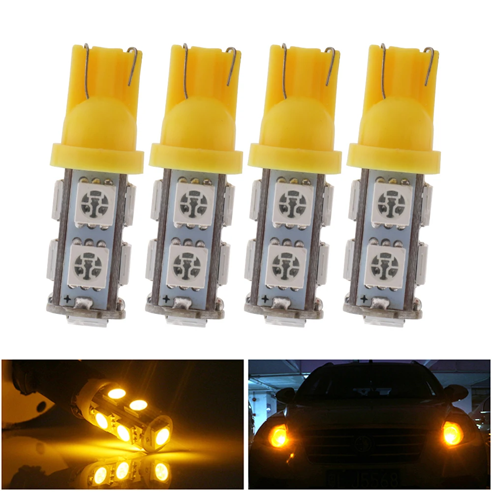 12 В 24 В W5W 194 T10 5050 9SMD Светодиодная лампа RV Кемпер Грузовик Дверь автомобиля Номерный знак Свет для чтения Белый Синий Красный Зеленый Янтарный Розовый 4 шт.