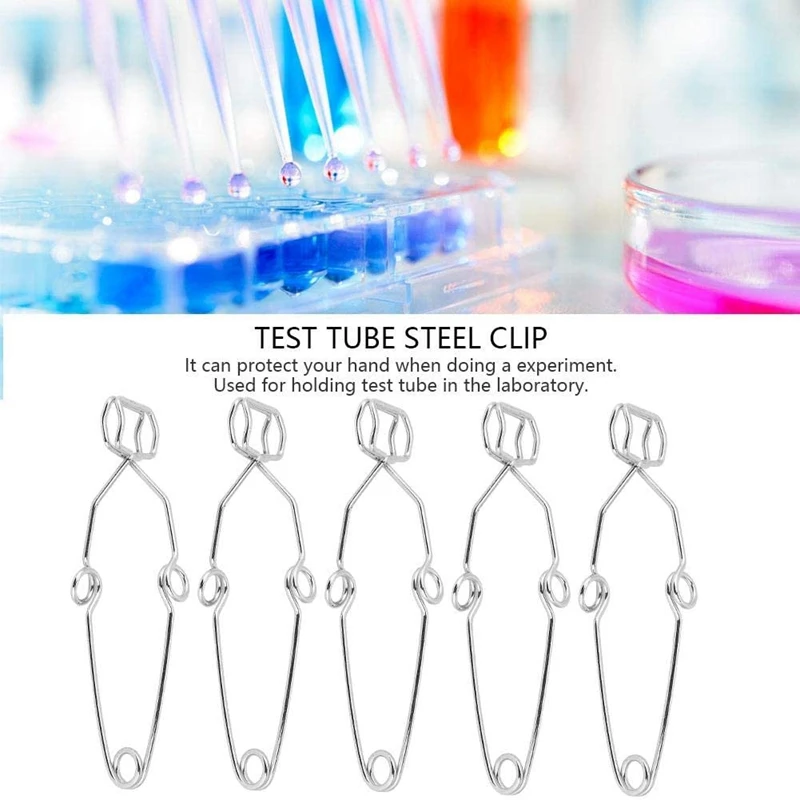 

10Pcs Test Tube Clip Clamp Labs with Finger Grips Laboratory Experiment Testing Tube Holder Tool,14.5cm