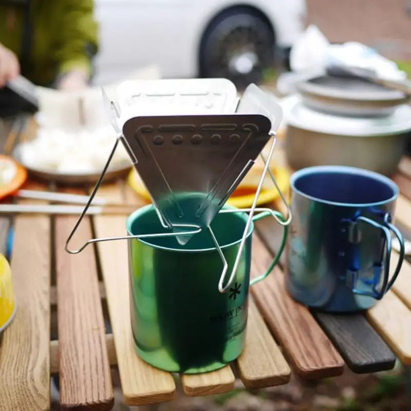 

Outdoor Camping Coffee Drip Rack Filter Cup 304 Stainless Steel Foldable Portable Coffee Stove Coffee Filter Outdoor Tableware
