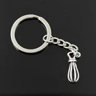 Новинка, модный мужской брелок 30 мм, металлический держатель сделай сам, цепочка, винтажный венчик для взбивания яиц, кухни, приготовления пищи, 13x10 мм, серебристый цвет, кулон, подарок