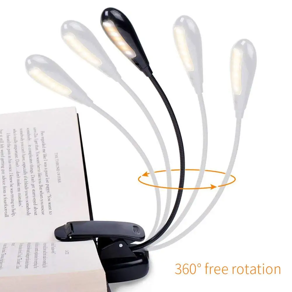 

Warm Light Clip Reading Light LED Clip Lamp Book Light Reading Light 360° Flexible Adjustable Office Home Eye-Care Rechargeable