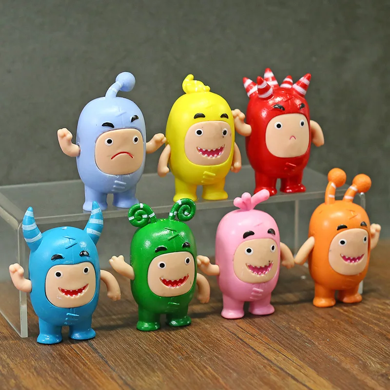 Figuras de PVC Oddbods para niños, muñecos de dibujos animados, regalos, 7 unids/set por juego