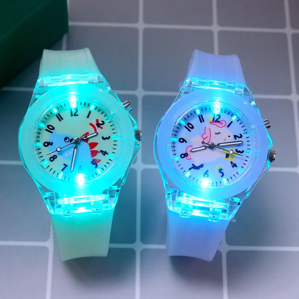 

i dos desenhos animados flash luz crian relgios para meninas meninos cinta de borracha bonito princesa crianios reloj infantil