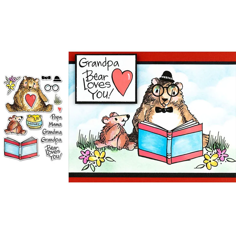 Милые медведи прозрачные штампы для сделай сам скрапбукинг ремесла создание