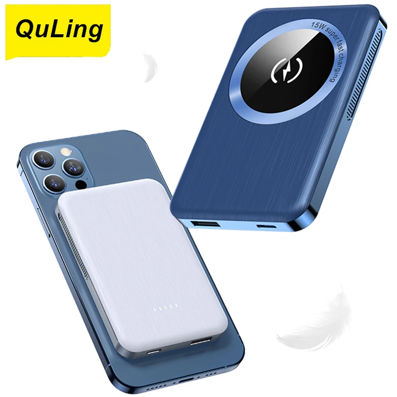 

10000Mah Battery Case 15W Wireless Charger for iPhone Power Bank For Samsung Huawei Xiaomi All Fast Wireless Charging Phone
