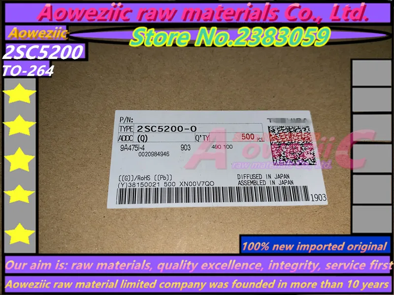 Aoweziic+ 10 пар новые импортные оригинальные 2SA1943 2SC5200 A1943 C5200 TO-3P высокомощный аудио силовой усилитель труба