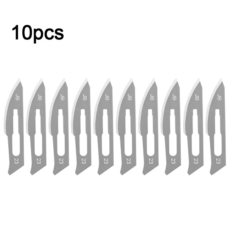 10pcs 11# 23# Carbon Steel Surgical Scalpel Blades + 1pc Handle Scalpel DIY Cutting Tool PCB Repair Animal Surgical Knife