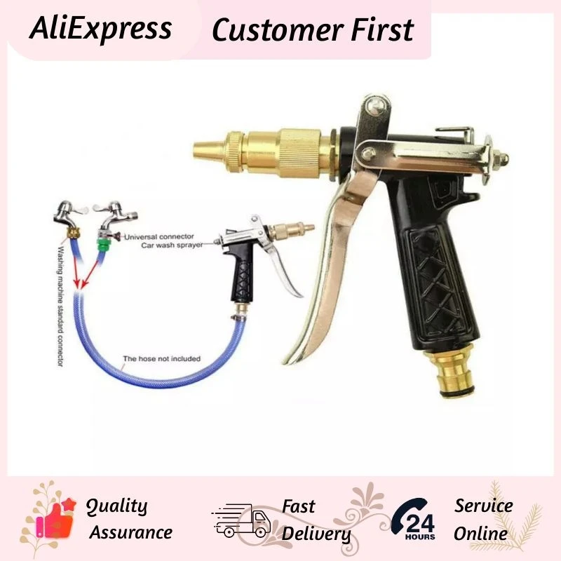 

Car Water Gun Car Washing Cleaner Water Gun High Pressure Water Spray Gun Brass Nozzle Mini Protable Powerful Water Gun