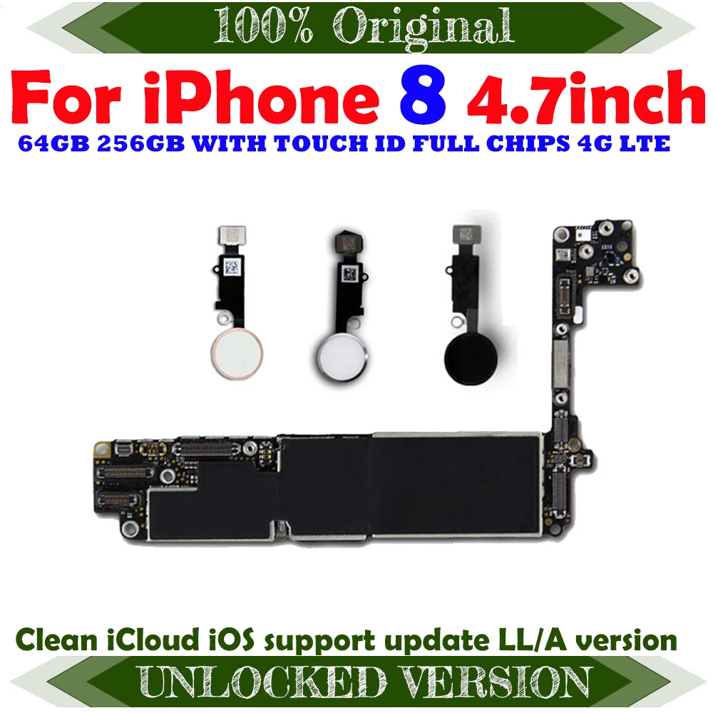 Оригинальная запасная материнская плата для iPhone 8 Бесплатная логическая iCloud с Touch