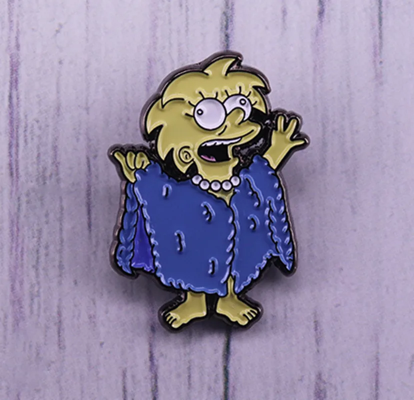 Эмалированная Заколка-ящерица королева Лиза Барт Дафф сады феминистский значок |