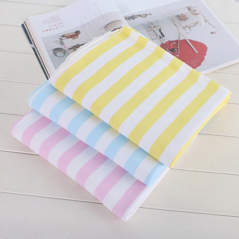 

50*185cm Pure Cotton Spring/Summer Printing And Dyeing 2CM Wide Stripe Children's Baby Pants Clothes Shirt Fabric