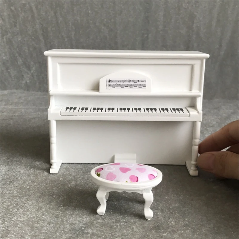 

1:12 Dollhouse Miniature Wooden Piano Children's Toys Mini Doll Scale Model