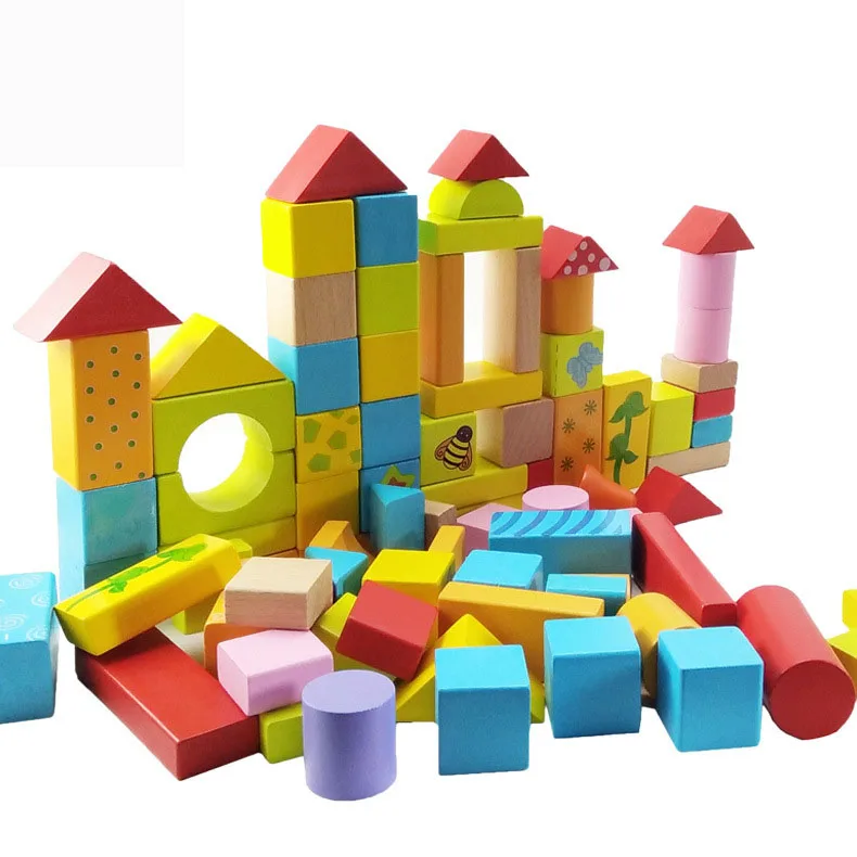 100 шт Детские сборные головоломки деревянные блоки образование прозрение