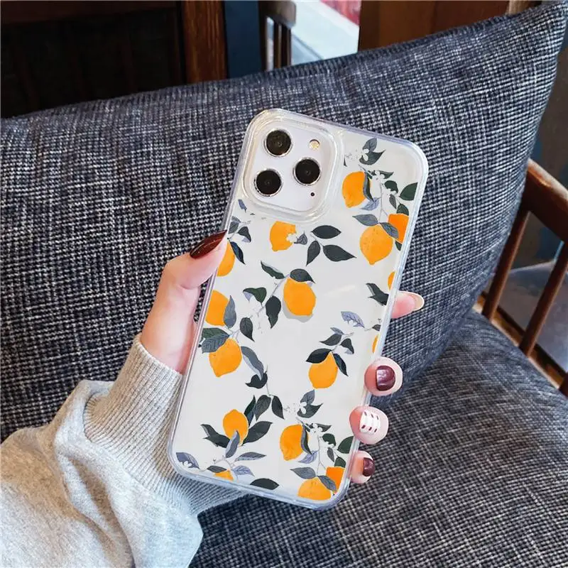 

lemon Phone Case Transparent for iPhone 12 11 mini pro XS MAX 6 6S 8 7 Plus X 5S SE 2020 XR