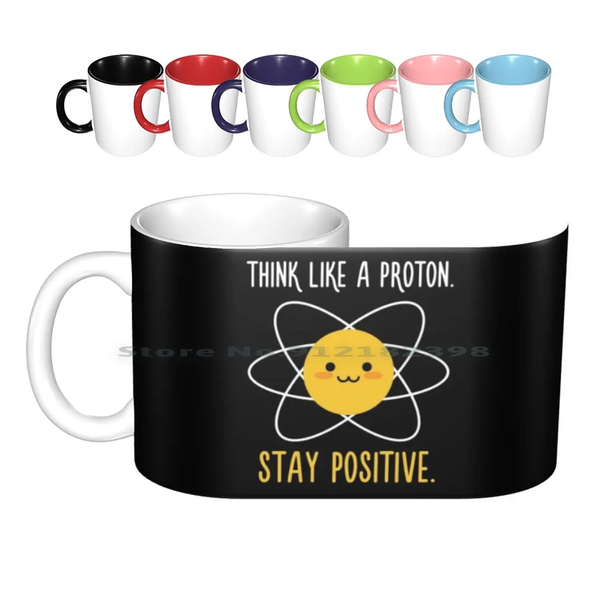 

Proton Positive - Science Quote Ceramic Mugs Coffee Cups Milk Tea Mug Science Nerd Geek Technology Lab Chemistry Scientist