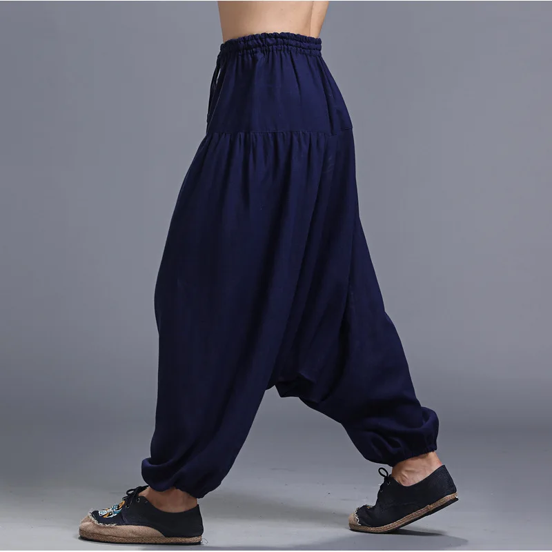 2020 Модные мужские весенние осенние льняные Хлопковые Штаны-шаровары уютные