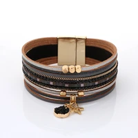 4pcslot bracelet luxury designer jewelry women bracelets magnet buckle pu leather multilayer men bracelet charm bracelet ne1143