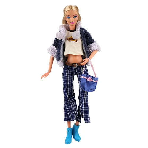No Doll Новая мода кукла аксессуары пальто брюки футболка Сумка Обувь Детский комплект одежды наряд для куклы Барби Рождественский подарок DIY - Цвет: No Doll