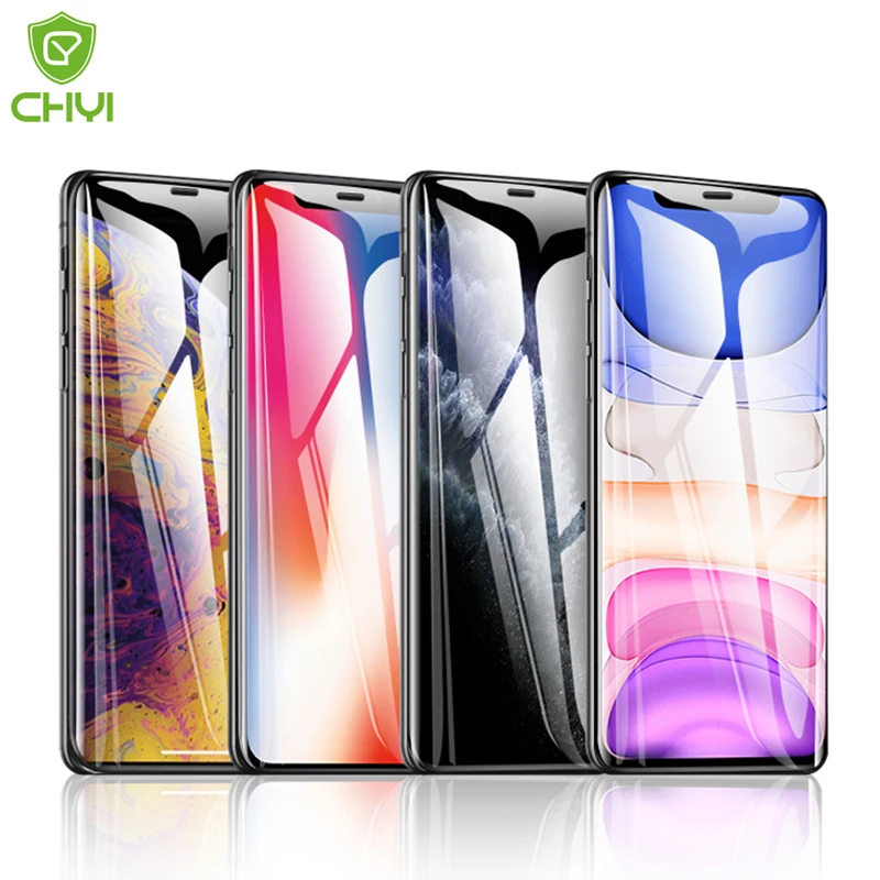 Супер стекло CHYI для iphone 12 11 Pro Max защита экрана олеофобное покрытие полное клеевое