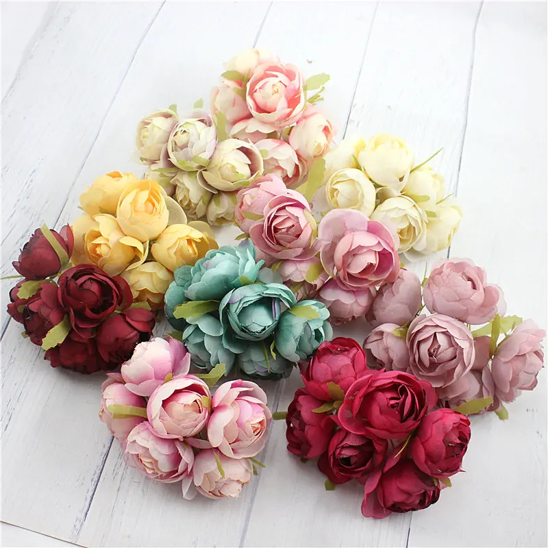 60 шт./лот высококачественный Шелковый Искусственный цветок Роза Камелия