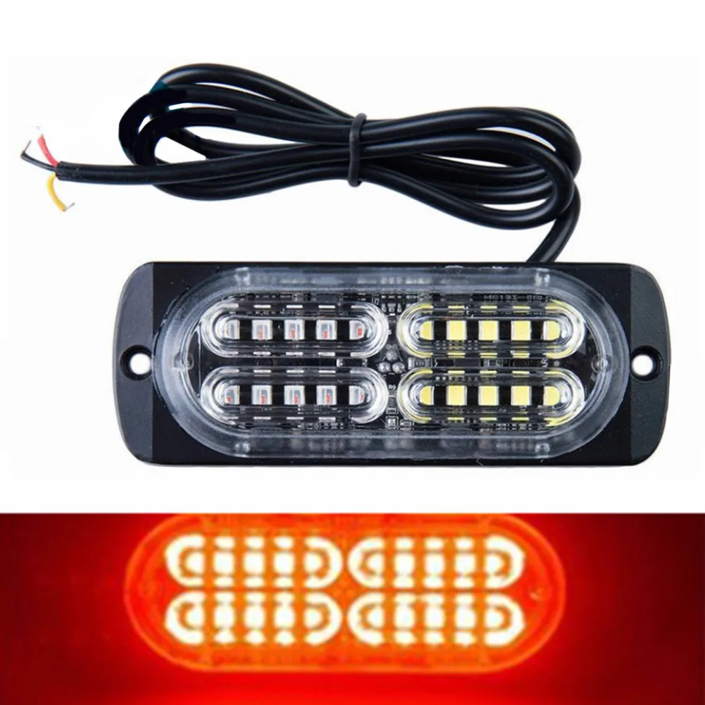 

1Pcs Car 20LED Side Grid Warning Light Ultra-thin Strobe 9-30V Cargo Truck Strobe Warning Light Truck Emergency Flashing Light