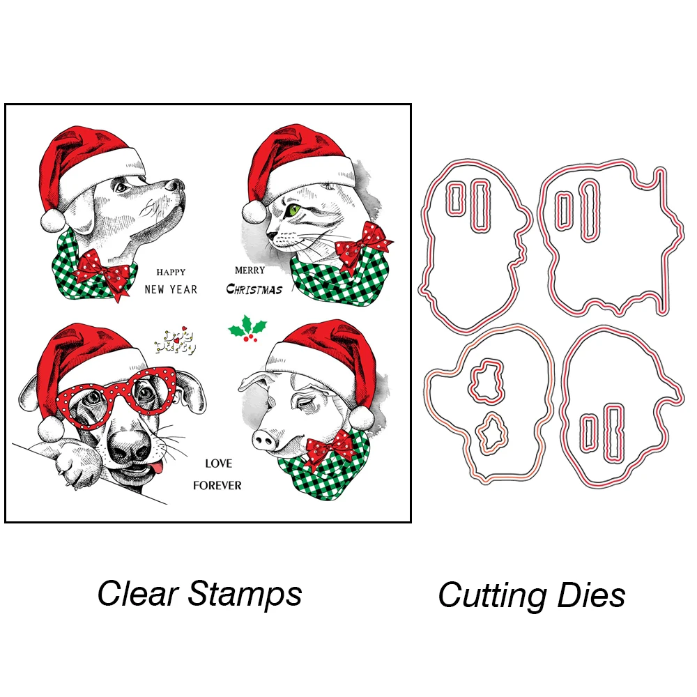 AZSG I love Christmas / Merry прозрачные штампы для рукоделия Скрапбукинг/изготовление