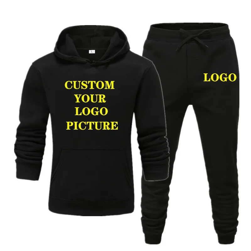 

New Brand Men Tracksuit Autumn Winter Jogging Sportswear Fahion Printed Hoodies Pants Set Customized Your Logo picture
