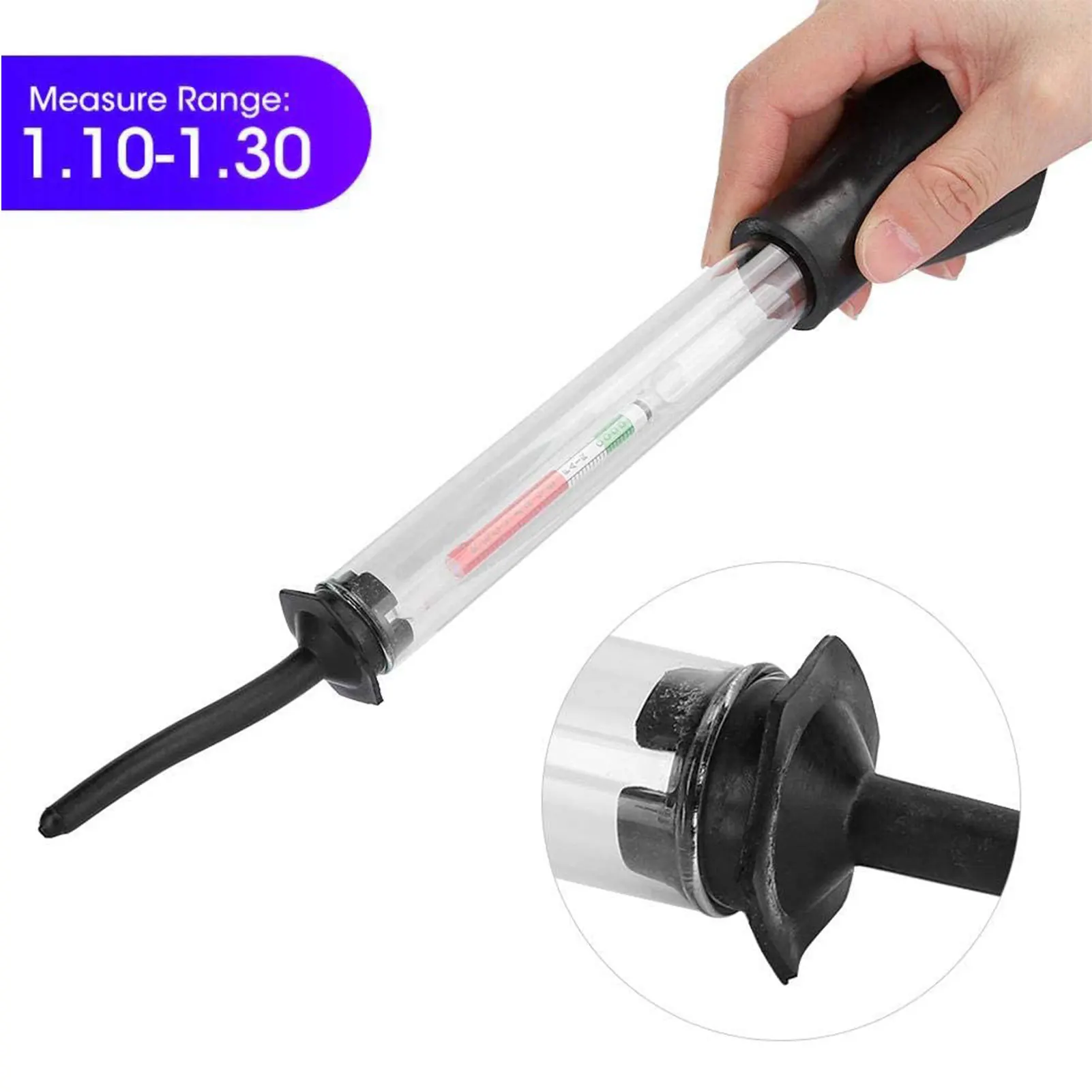 

Electro-hydraulic Hydrometer, Electro-hydraulic Density Meter 1.10--1.30 Storage Battery Plus Electrolyte Car Repair Tool