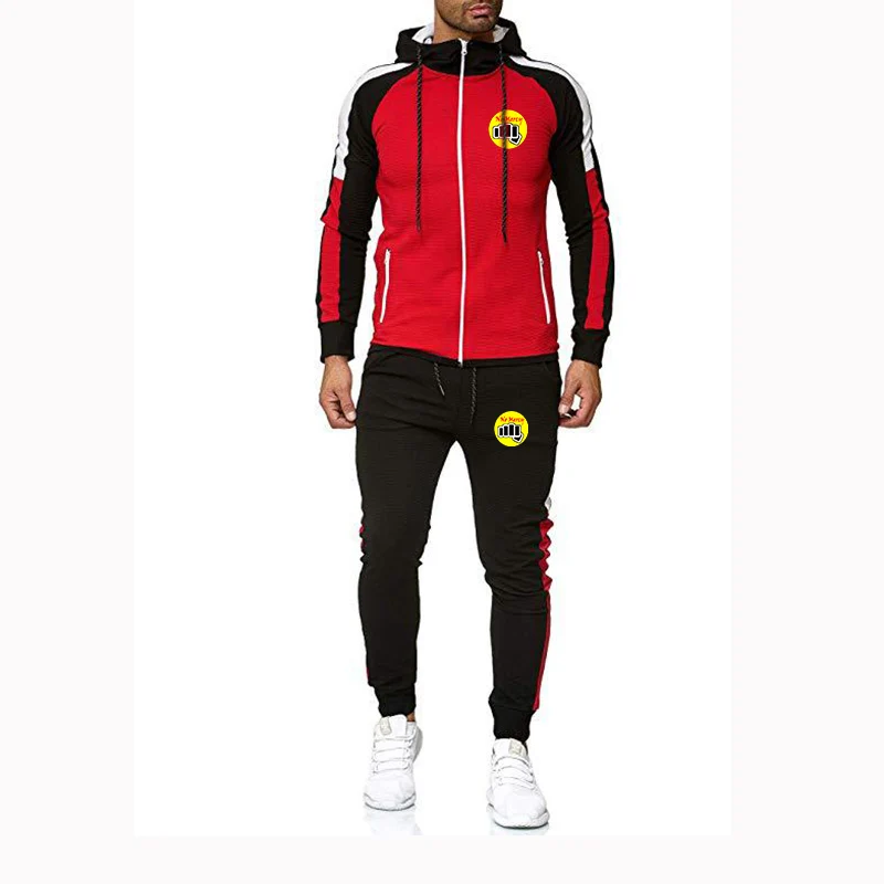 

Men Strike First Strike Hard No Mercy Cobra Kai Punk Casual Sweatpants Trousers Sport Customize Sweatshirts Suit Leisure clothes