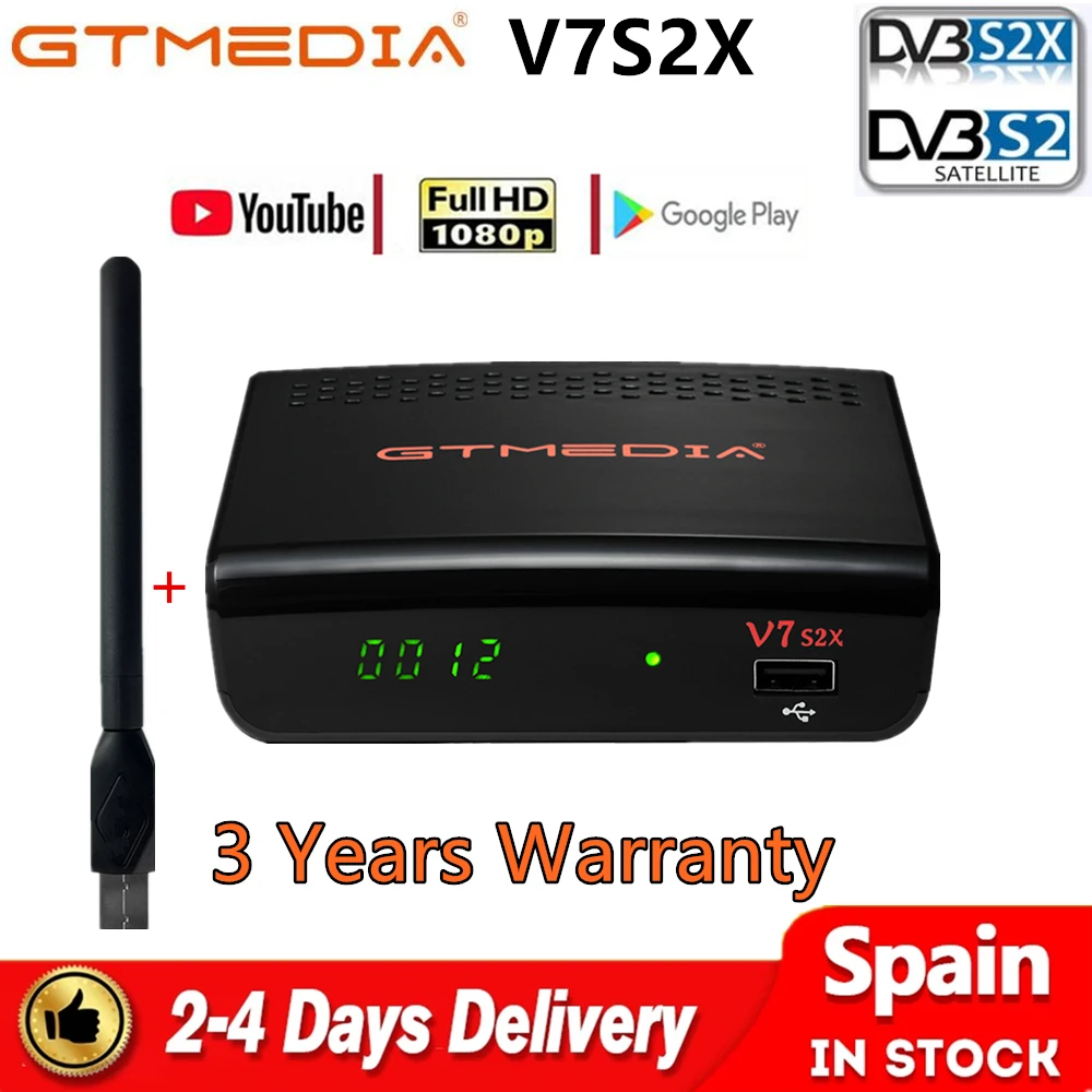 

GTmedia V7 S2X DVB-S2/S спутниковый ресивер H.265 GT медиа поддержка 1080P HD с USB WIFI VS V7S HD