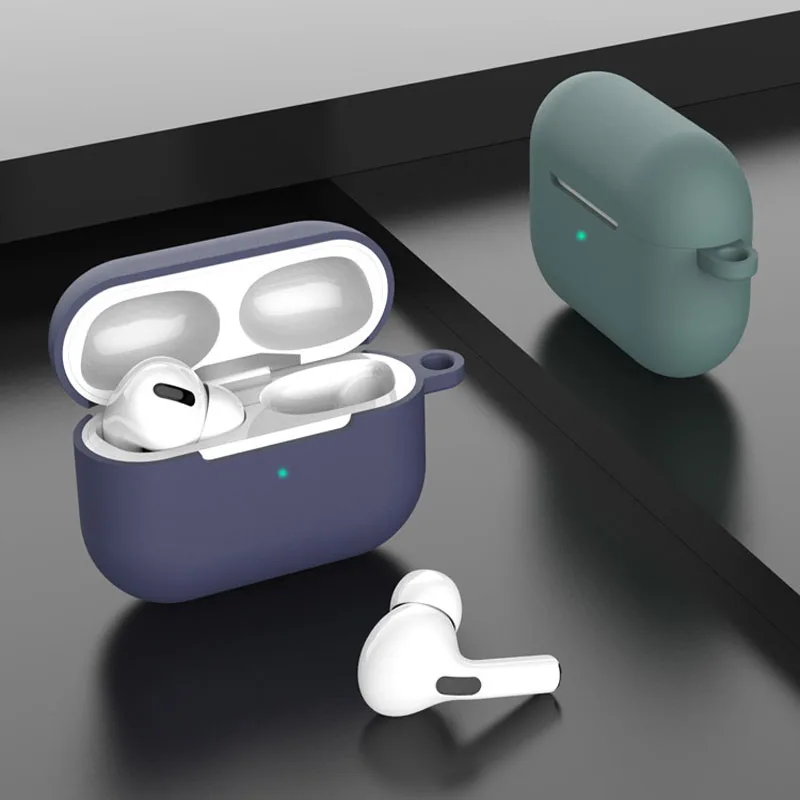 

Earphone Sleeve For Airpods Pro Protective Cover Wireless Bluetooth Headset Silicone Protective Shell with Anti-Lost Ring