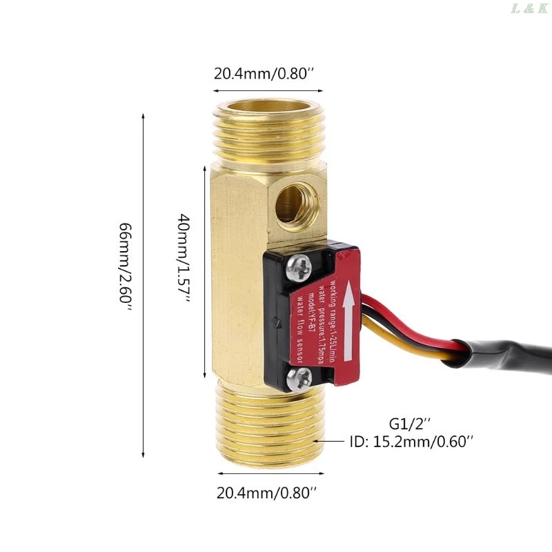 G1/2 &quotлатунный измеритель расхода NTC измерение температуры датчик воды