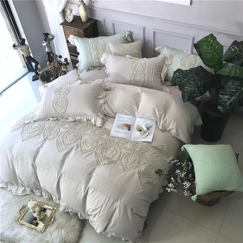 

39 Princess Bedding Set Queen King size Boho Bed set Bed Duvet Cover Bed Sheet set Pillowcases 100%Cotton soft Bedclothes