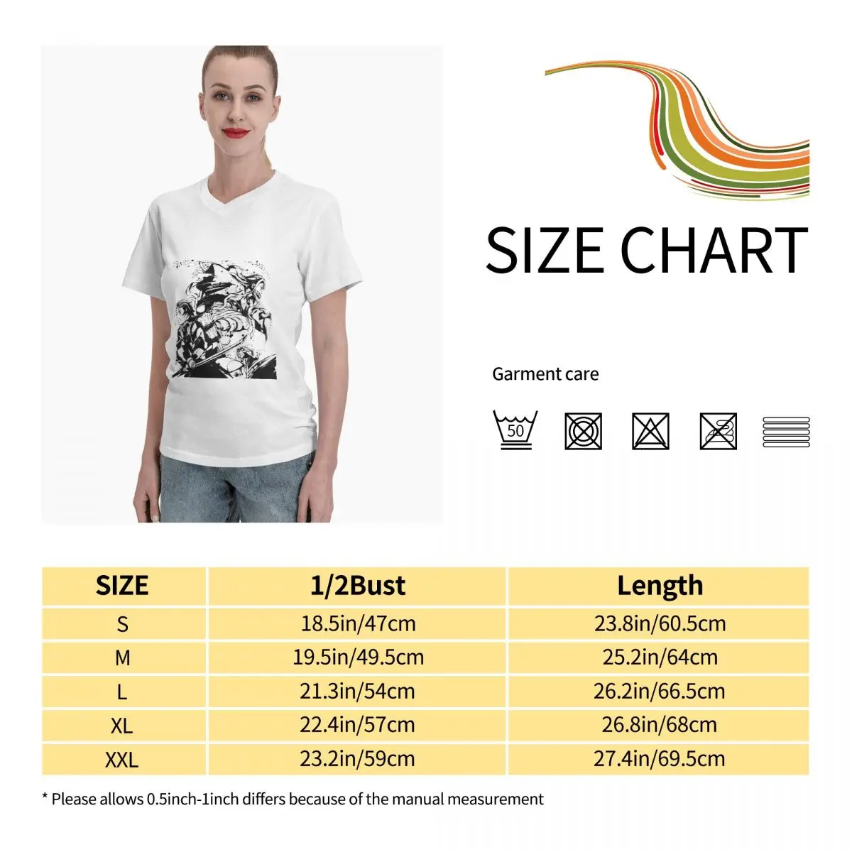 

Anime Fans Demon W womans tshirts Version to good build V-neck T-shirt with short sleeves