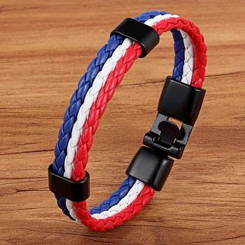 National Flag Design Pattern PU Leather Bracelet 1