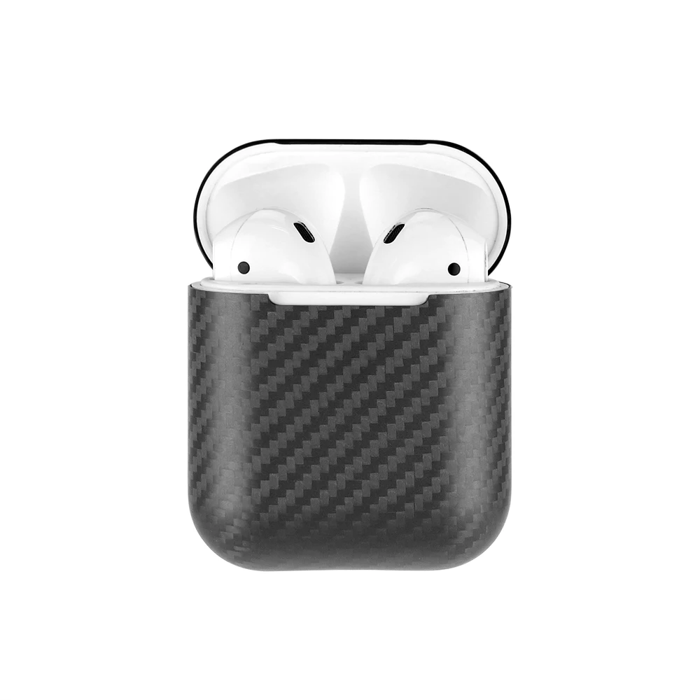 AirPods1 Black Matte Премиум чехол для наушников из настоящего углеродного волокна для Apple AirPods чехол светодиодный Bluetooth беспроводной чехол для наушников AirPod чехол - Цвет: AirPods1 Black Matte