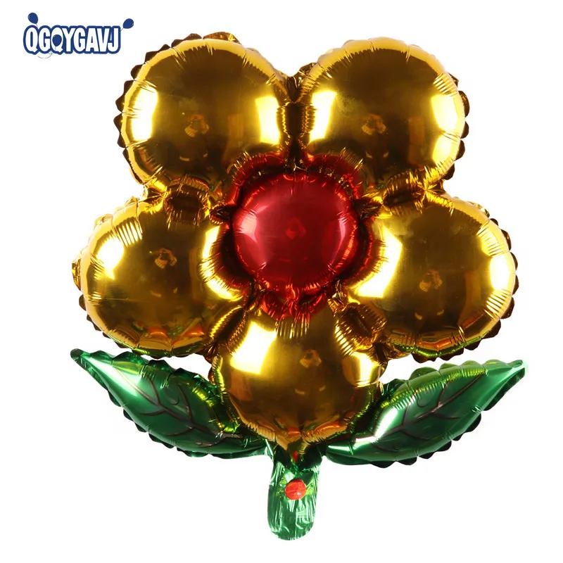QGQYGAVJ Flowers Aluminum Foil Balloons Happy Birthday Wedding Decorations Ballons Baby shower Market Activity Party Supplies |
