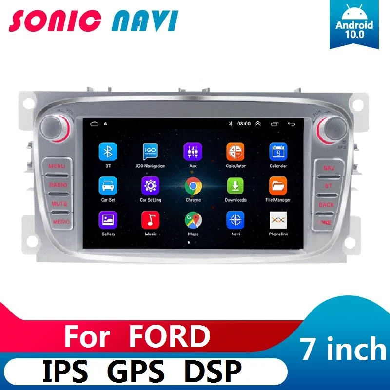 

Автомагнитола 2DIN для Ford, Универсальная Автомобильная Мультимедийная стерео-система на Android 10,0 с 7 "Bluetooth, 16 ГБ, 32 ГБ, FM-радио, GPS-навигацией, Wi-Fi