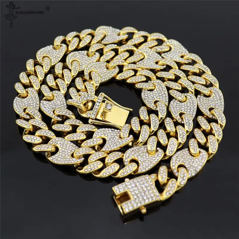 

Men Women Hip Hop Iced Out Bling Chain Necklace High Quality 13MM Width Miami Cuban Chain HipHop Necklaces Fashion Jewelry Gifts