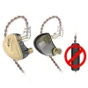 Gold no control Original KZ AS12 Wired Earphone Perfect Sound Comfortable Wearing Super Compatibility Balanced Armature Earphone 3.5mm Plug - Цвет: Gold no control